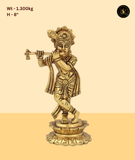 Compact Brass Krishna Pooja Idol