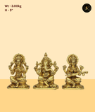 Graceful Ganesh Lakshmi Saraswati Statue