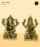 Ornate Ganesh Lakshmi Saraswati Idol