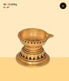 Brass Traditional Diya with Lotus Base
