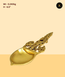 Brass Decorative Puja Spoon Diya with Bird Handle