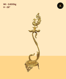 Brass Peacock Diya S-Curve Stand
