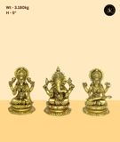 Radiant Ganesh Lakshmi Saraswati Statue