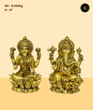 Radiant Lakshmi Ganesh Plate Idol