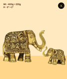 Antique Brass Kalash Elephant Set