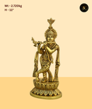 Premium Large Brass Krishna Idol