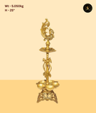Brass Peacock Tall Diya Stand