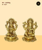 Radiant Ganesh Lakshmi Saraswati Idol