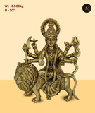 Durga Maa Sitting Idol - Gold Finish