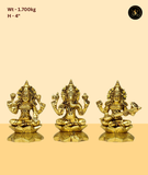 Opulent Ganesh Lakshmi Saraswati Statue