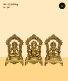 Traditional Ganesh Lakshmi Saraswati Set Idol