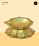 Brass Lotus Diya with Petal Spread Base