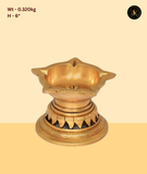Brass Star Shaped Diya with Lotus Base