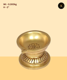 Brass Simple Diya with Engraved Base