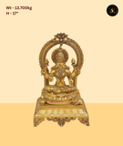 Large Brass Laxmi Frame Idol