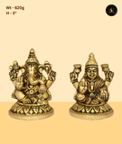 Devotional Ganesh Lakshmi Saraswati Lotus Statue