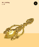 Brass Ornate Puja Spoon Diya with Floral Handle