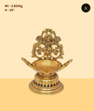 Brass Lakshmi Diya with Elephant Handle