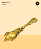 Brass Puja Spoon Diya with Deity Handle