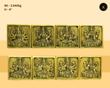 Premium Ashta Lakshmi Engraved Pooja Plate Collection – Set of 8