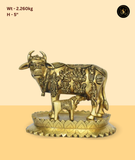 Premium Large Brass Cow & Calf Idol