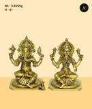 Premium Ganesh Lakshmi Saraswati Lotus Statue